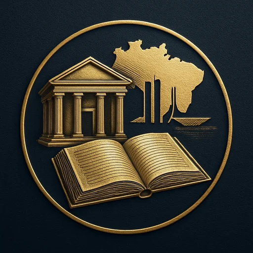 Engraved gold medallion of a bank ledger with the Brazil skyline