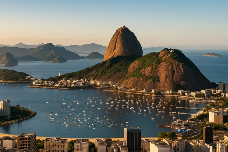 Brazil Rio de Janeiro's Guanabara Bay with Sugarloaf Mountain