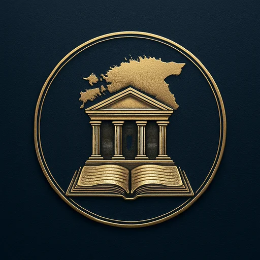 Engraved gold medallion of a bank ledger with the Estonia skyline