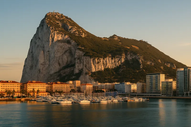 Gibraltar The Rock of Gibraltar overlooking the harbour