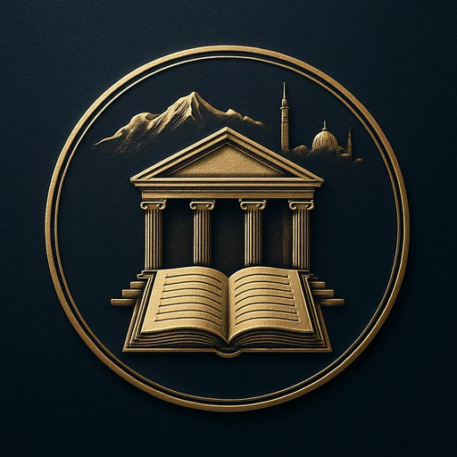 Engraved gold medallion of a bank ledger with the Kyrgyzstan skyline