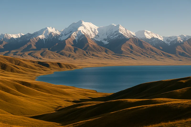 Kyrgyzstan Bishkek with the Tian Shan mountains in the background