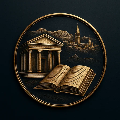 Engraved gold medallion of a bank ledger with the Madeira skyline