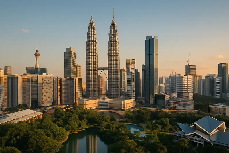 Malaysia Kuala Lumpur skyline with the Petronas Towers