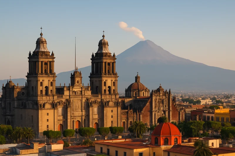 Mexico City skyline at dusk