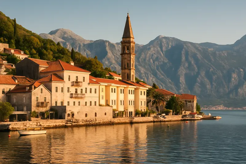 Montenegro Kotor Bay with the old town of Kotor