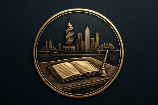 Engraved gold medallion of an appointment ledger with the Panama skyline
