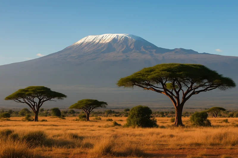 Mount Kilimanjaro rising above the Tanzanian plain